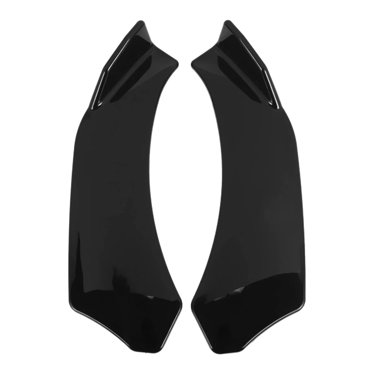 #77R Car front spoiler,2Pcs Universal Car Front Shovel Bumper Lip Splitter Chin ABS Spoiler (Bright black)