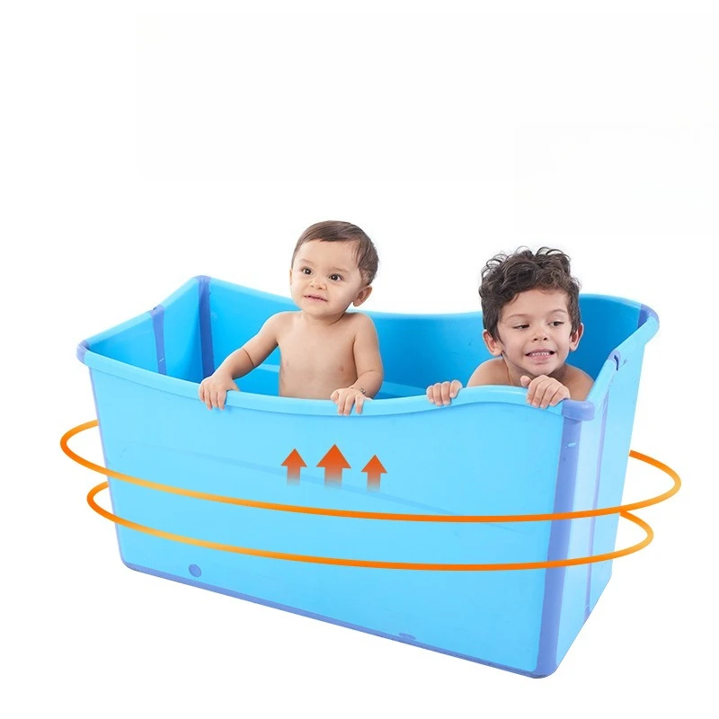 

Children's folding bathtub, baby bath tub, bathtub can measure temperature, swim, sit and lie down, household large plus