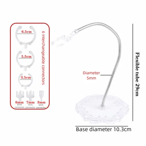 Прозрачная/Черная подставка для фигурок Snake Tube PVC 29см