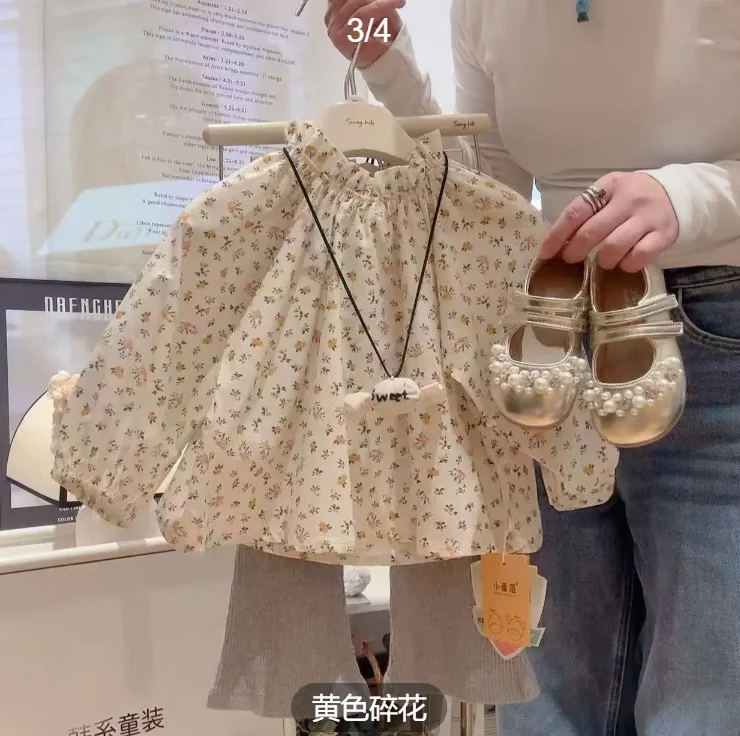 Bluse Langarm Druck Umlegekragen Neue Mode Lässig Süß Niedlich Reizend Schöne Frühling Herbst Kinder Kinder für Mädchen – Detail 5
