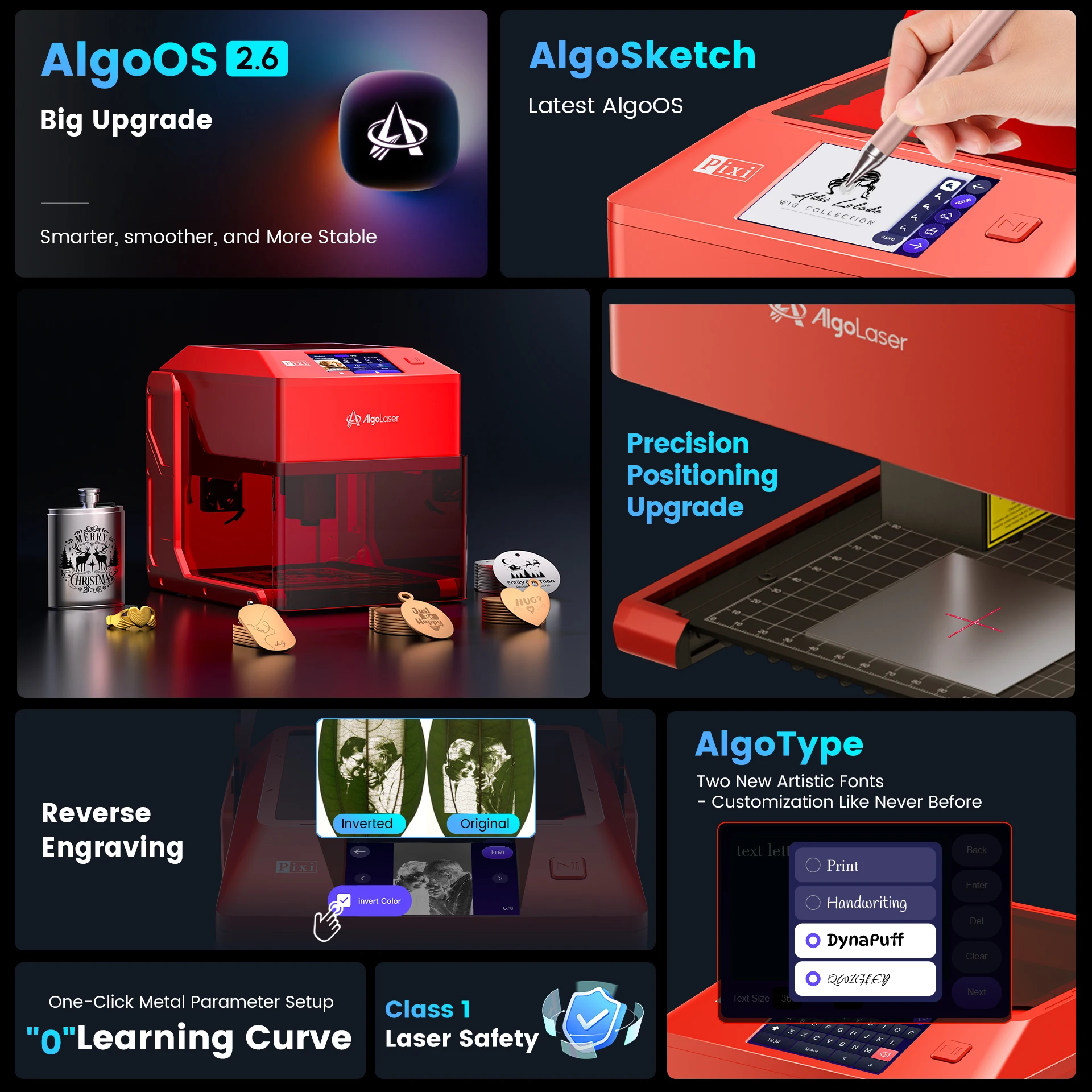 AlgoLaser 1064nm Infrared Laser Engraving Touch Screen Handwriting Tools for Gold Sliver Copper Jewelry Aluminium Metal Plastic
