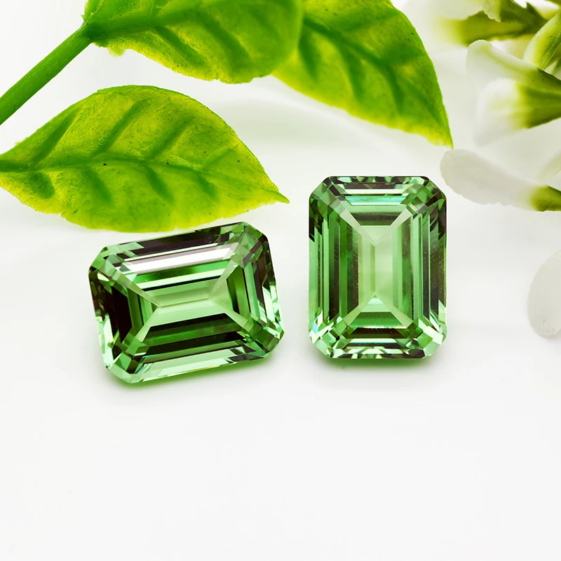 

New Large Size Light Green Emerald Christmas Trees Cut Yttrium Aluminium Garnet Loose Gemstone YAG Stones for Jewelry Making