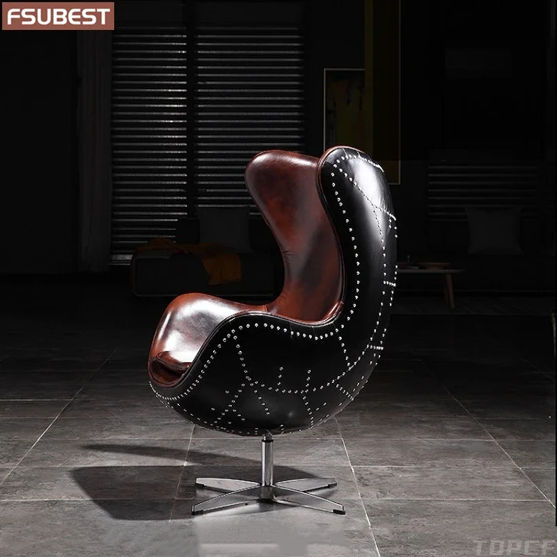 Living Room Chairs Vintage Industrial Retro Aluminum Swivel Personalization Pub Club Studio Lounge Sedie Da Soggiorno Furniture