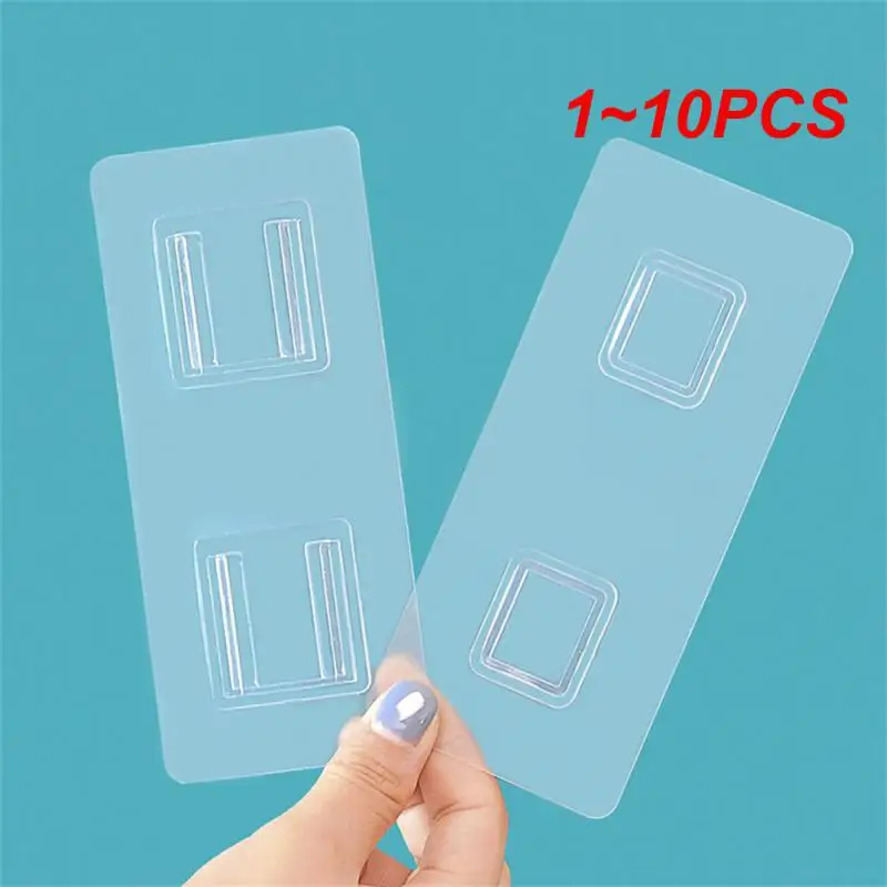 1~10PCS Self Adhesive Double-sided Hook Snap Button Multi-Purpose Hooks Strong Transparent Suction Cup Wall Holder Wall Hooks