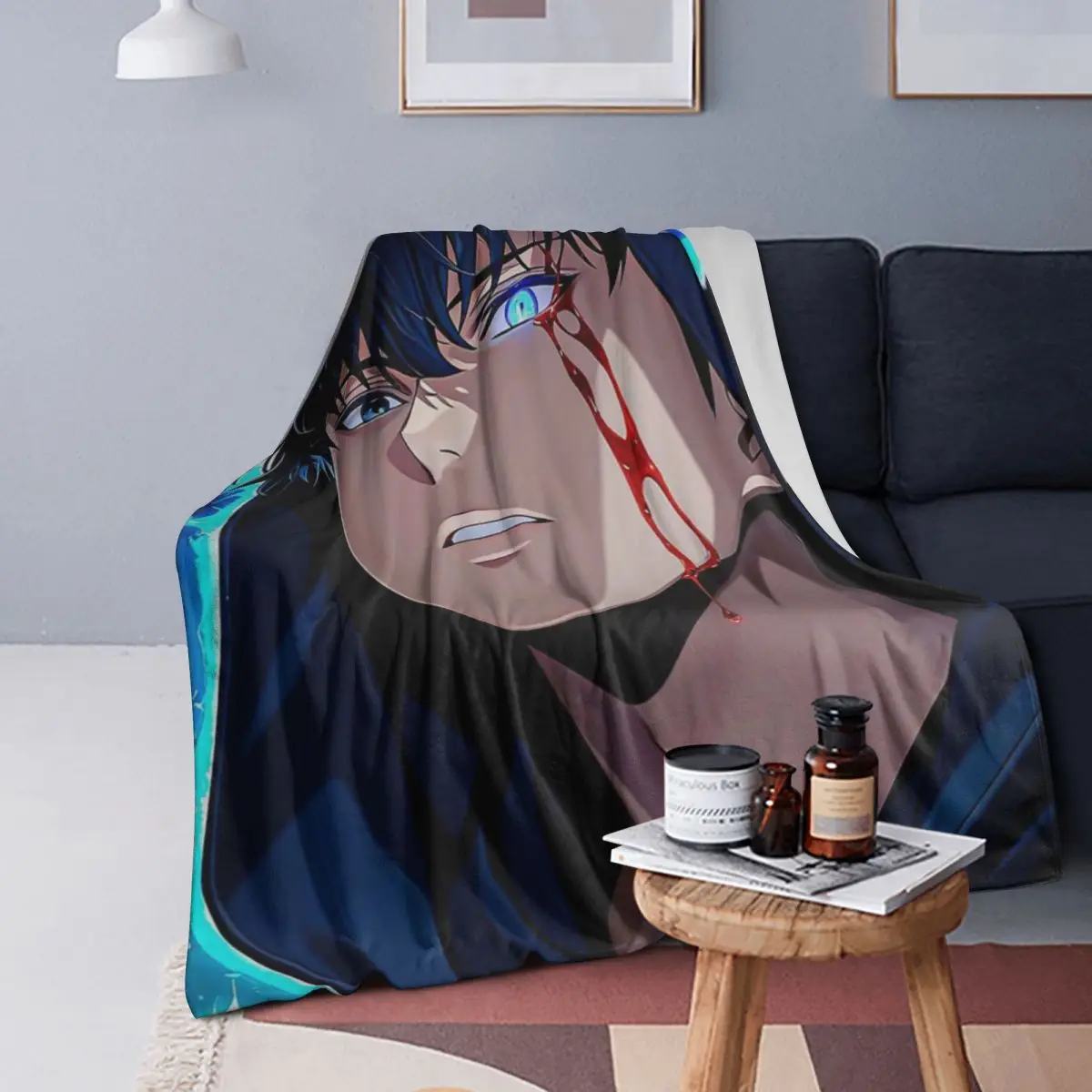 

Anime Sung Jinwoo Blanket Soft Warm Flannel Throw Blanket Bedspread for Bed Living room Picnic Travel Home Couch