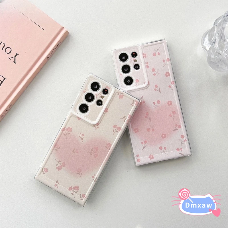 For Vivo V29 V27 V25 V23 Pro V21 V21e 4G 5G V29e V27e V23e V21s Phone Case Gradient Loving Heart Flower Soft Silicone Cover