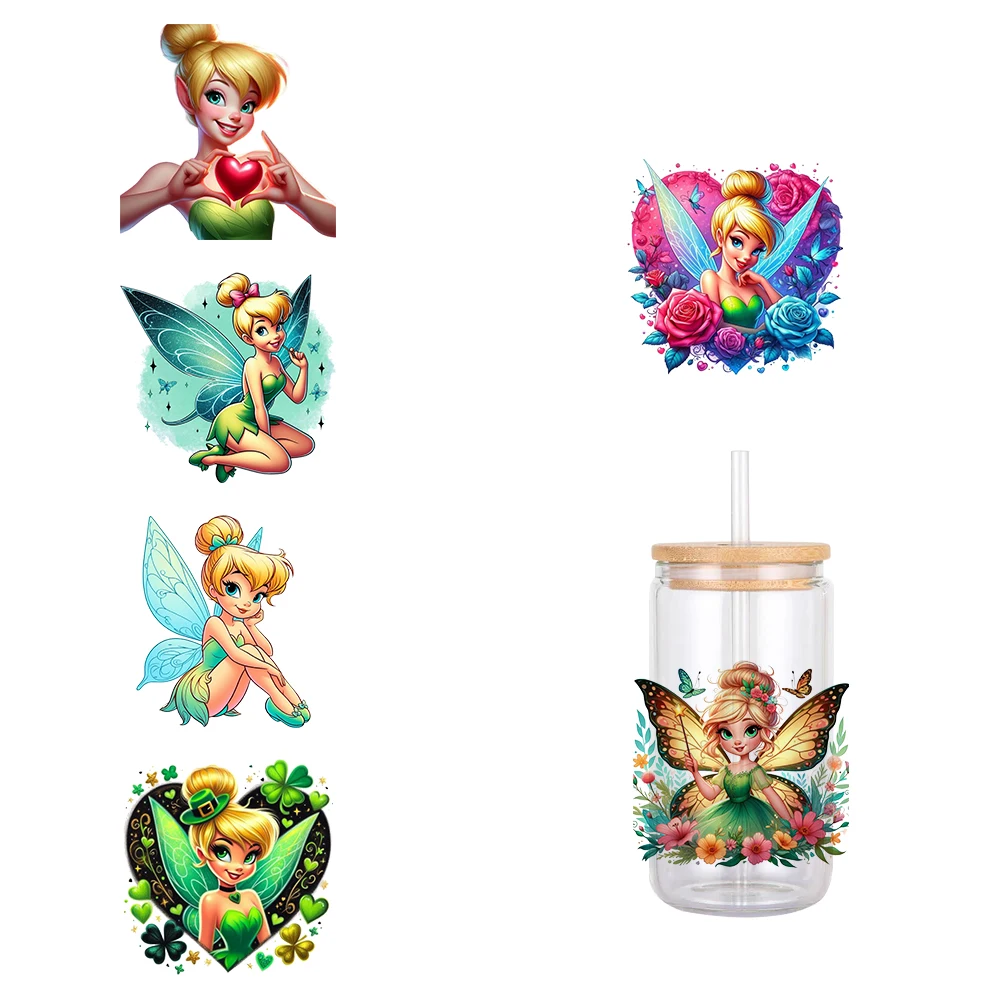 11X12cm Disney Cartoon Tinker Bell Princess UV DTF Transfer Sticker Waterproof Transfers Decals For 16oz Glass Cup Wrap Sticker