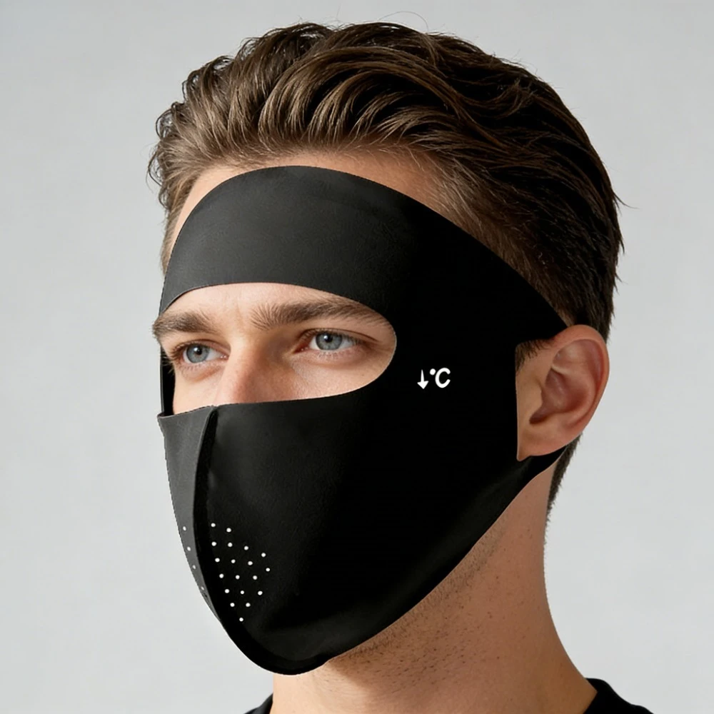 Picture 3: Ice Silk UV Protection Face Cover Breathable Reusable Mask Motorcycle Running Cycling Riding