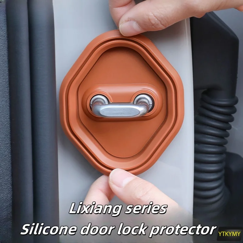 LIXIANG L6L7L8L9 door lock cover silicone protective cover car door lock shock absorption -collision modification accessories