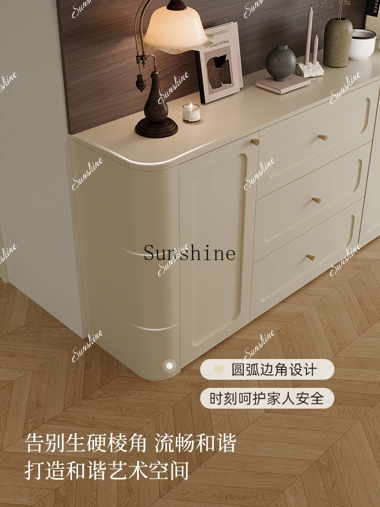 French retro dining side against the wall integrated arc wine cabinet small apartment living room storage multi-function  FT