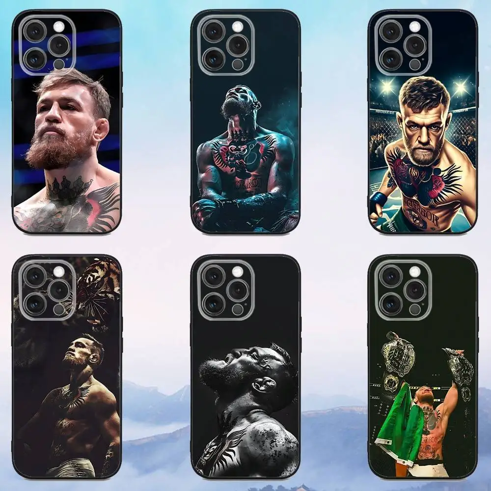 

C-Conor M-McGregor Phone Case For iPhone 17,16,15,14,13,12,Pro,Max,Plus,E,SE4,Air,Mini Black Soft Cover