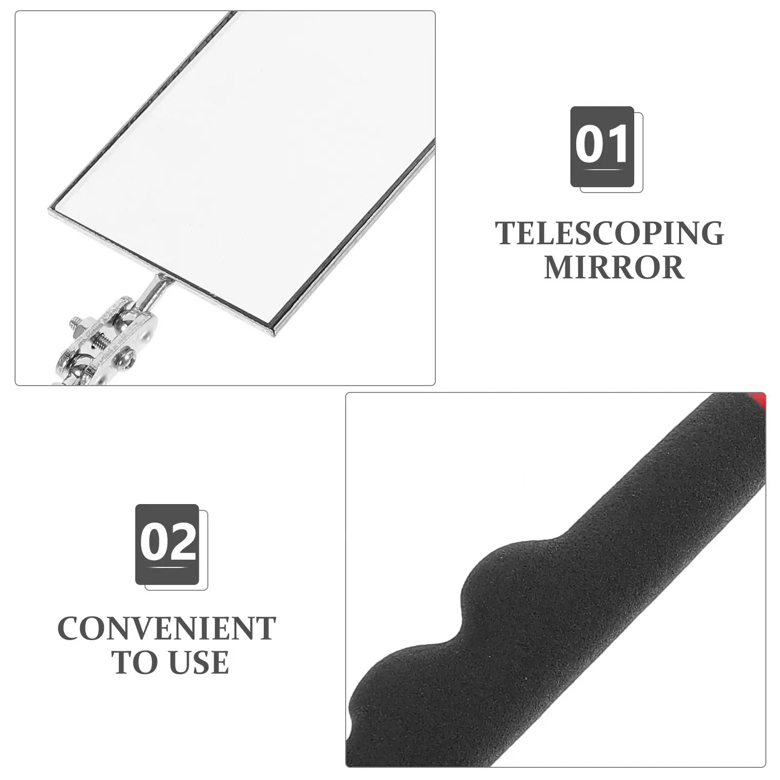 Flexible Telescoping Inspection Mirror Extendable Mechanic Mirror for Auto Repair Vehicle Maintenance Tool Inspection Tool