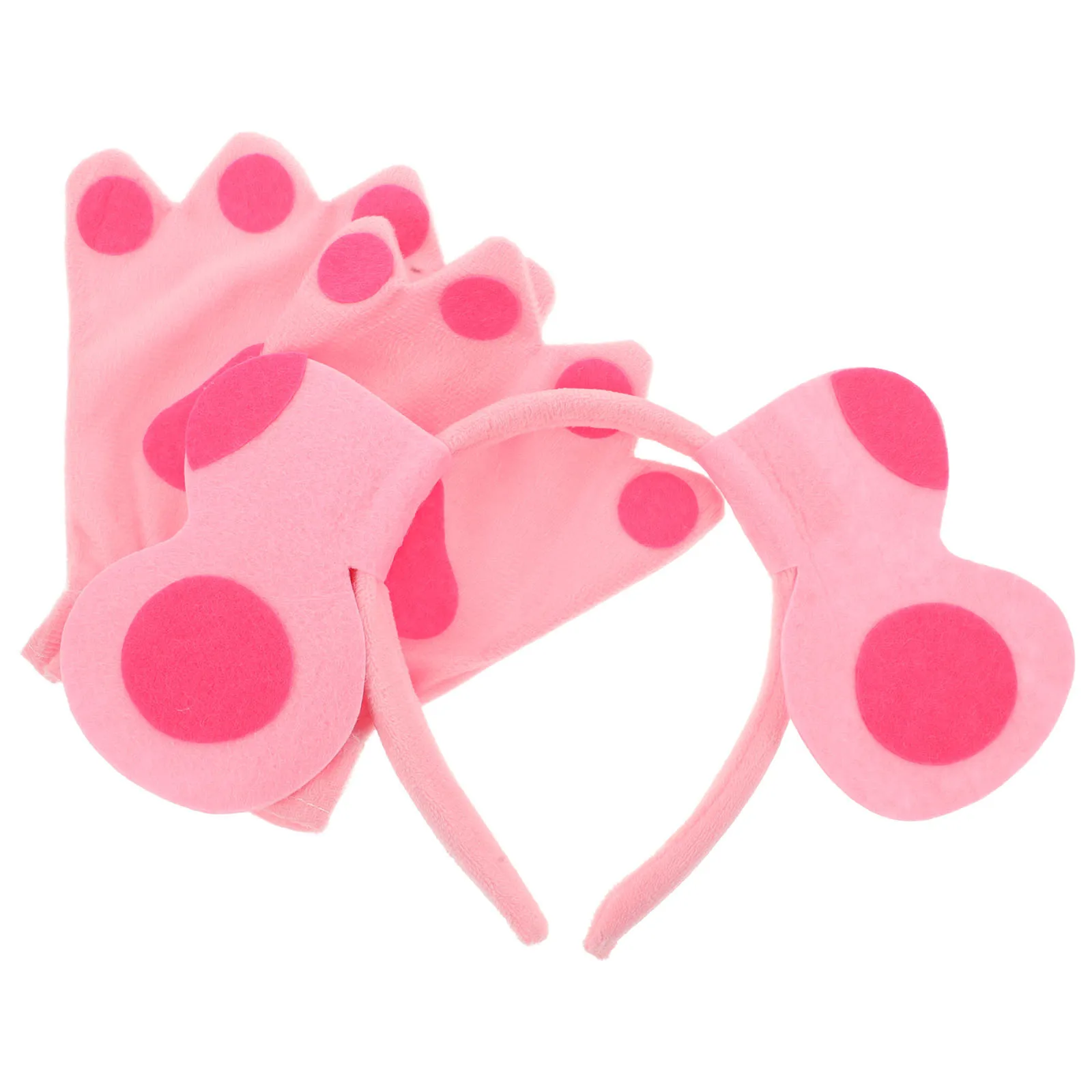 1Set Hond Oren Party Hoofdband Zachte Warme Dierenpoten Halloween Cosplay Puppy Kostuum Set Kinderen Rollenspel Handschoenen