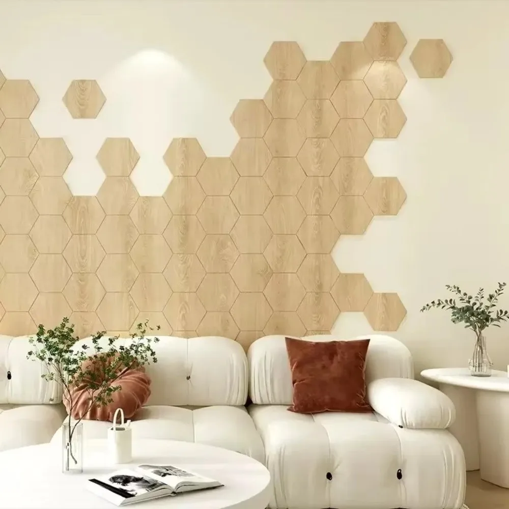 DIY Hexagon Wall Decals PVC Self-Adhesive Wall Stickers Oilproof Waterproof Background Wall Sticker Home Decor