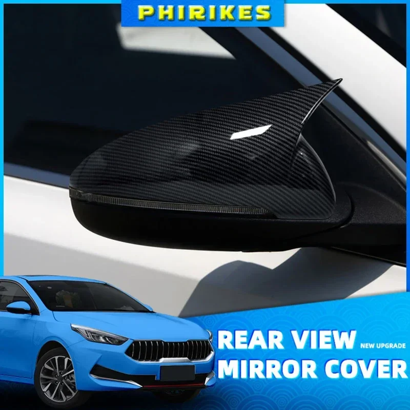 2 PCS For Kia Forte K3 Cerato 2019-2022 Mirror Modified Horns Shell Sticker Caps Rearview Mirror Cover Trim Car Styling
