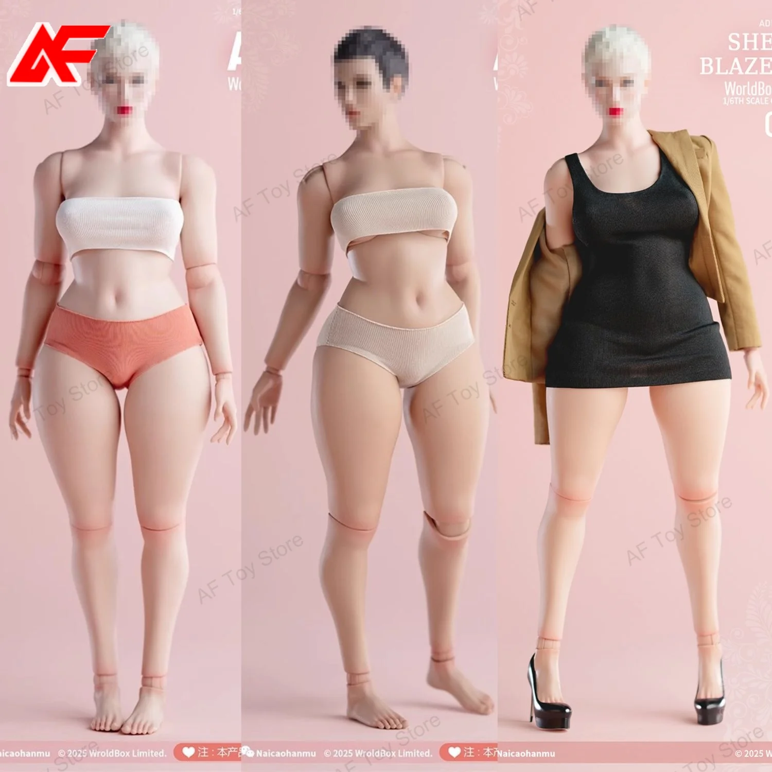 

WorldBox AT218 1/6 Scale Super Flexible Joint Plus-size Girl Body 27.5cm Action Figure Doll Toys