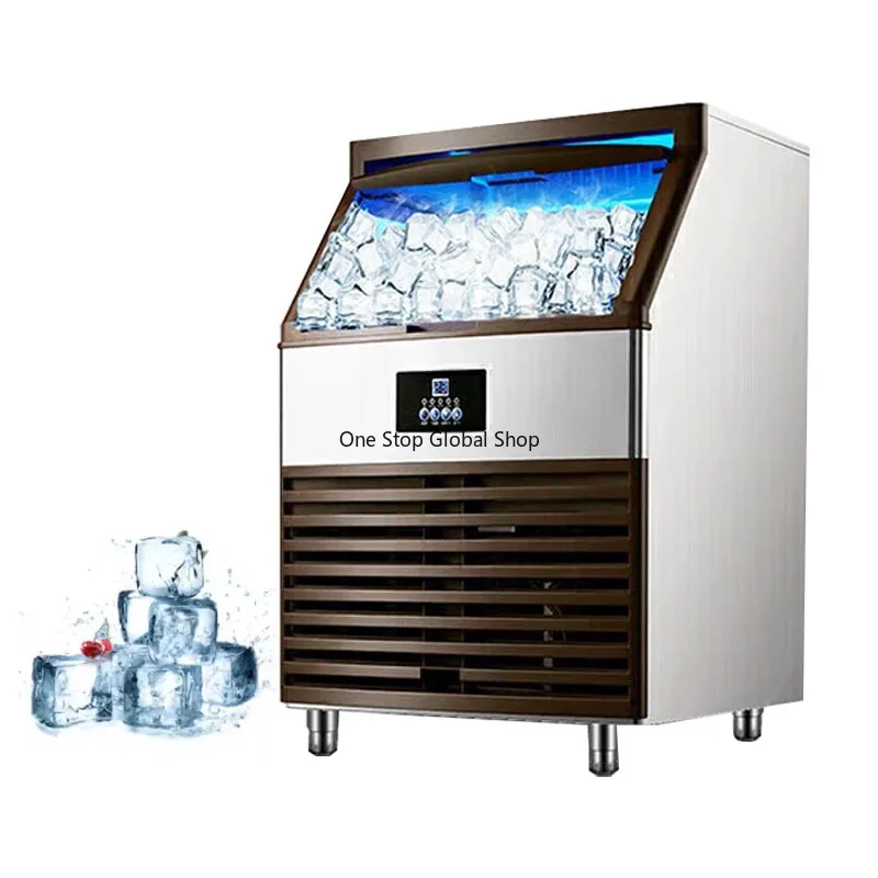 

100kg/120kg Ice Maker Machine for Bar Coffee Shop Milk Tea Room 24Hrs Worktable Big Capacity Commercial