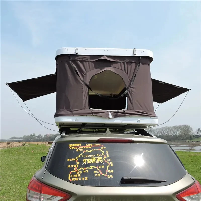 Hongsheng 4x4 tear-proof durable fabric hard-shell waterproof roof tent for 1-2 people, suitable for all seasons