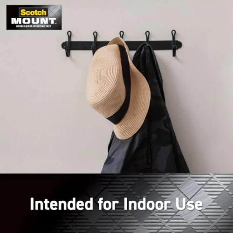 شريط أبيض للتثبيت على الوجهين في الأماكن المغلقة Mega Roll 3 4 بوصة × 350 في 29.1 قدم لتطبيقات تثبيت الجدار والأسطح الآمنة