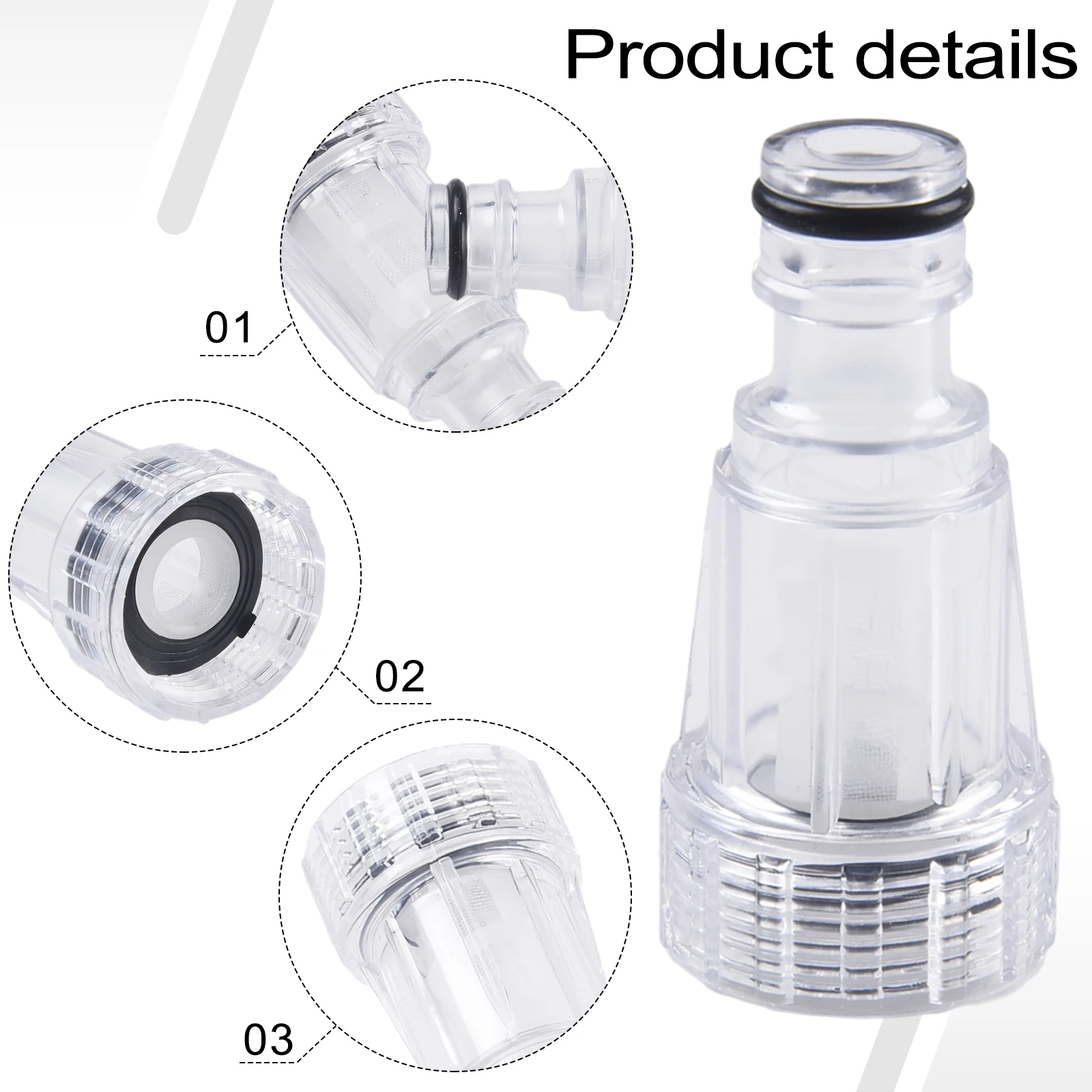 

5PCS Car Washer Machine Water Filter Transparent High Pressure Connection For Karcher K2-K7 Plastic Household Accessories