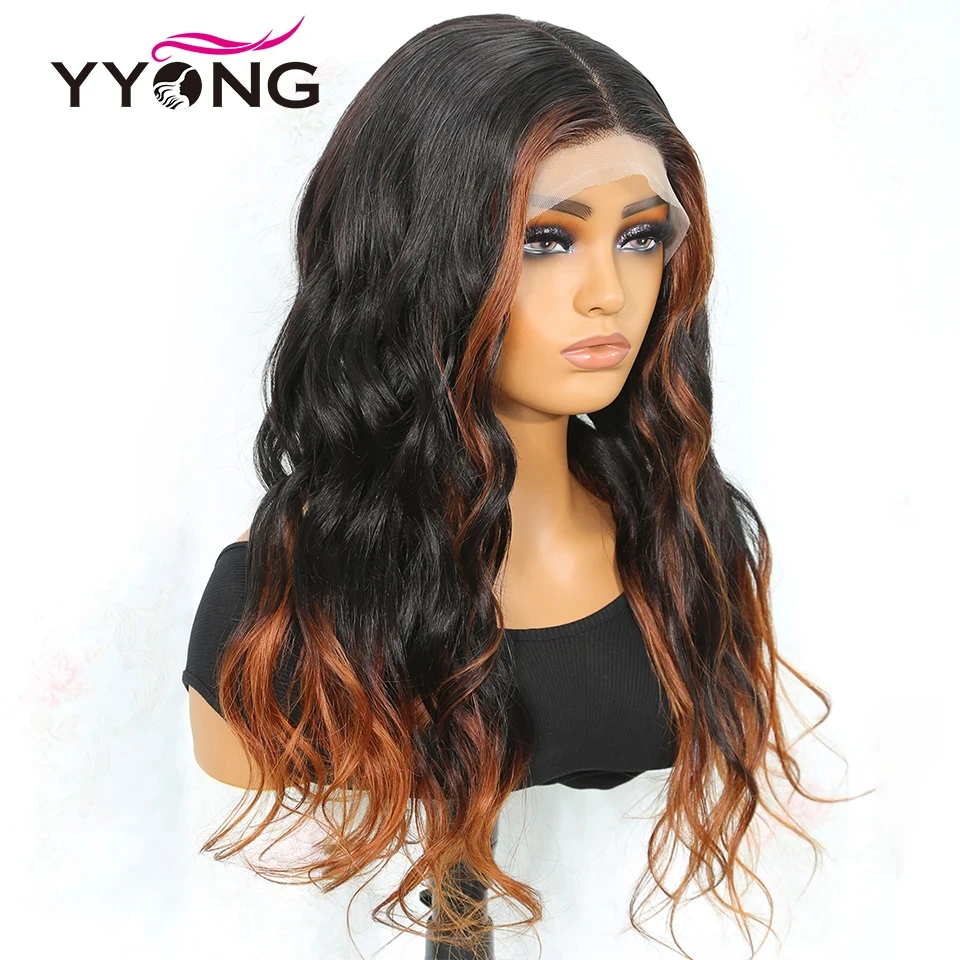 Wig rambut manusia gelombang tubuh T1B/30 berwarna 13x1 6x1 Wig renda Bagian T transparan Wig Frontal Remy Brasil 180% renda untuk wanita