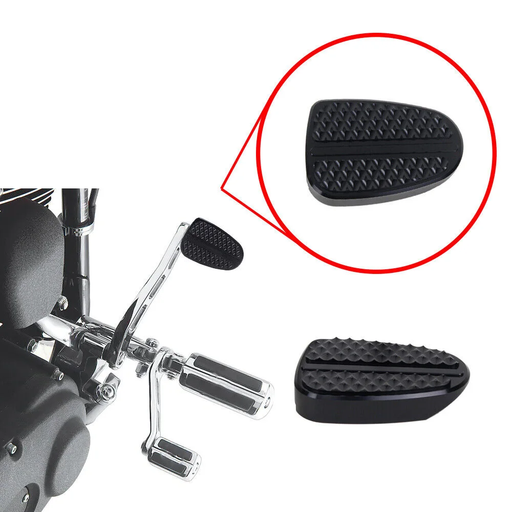 Black Mango Shape Brake Pedal Peg Pad Cover For Harley Softail FXS FXST FXDWG FXCW/C 1986-Later