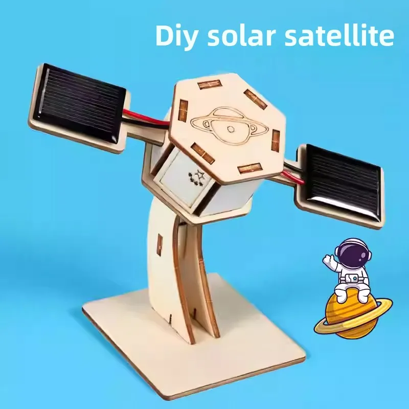 DIY Mini Solar‑Powered Artificial Satellite Model Kit Kids Aerospace Science Experiment STEM Education Handmade Assembly Craft
