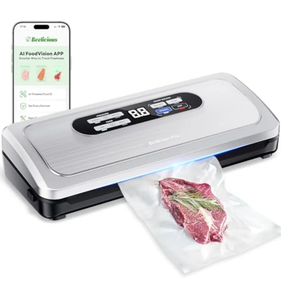

Vacuum Sealer Machine with AirLock ProSeal System 10-in-1 Vacuum Sealer for Food Dry and Moist Modes Compact Design with Digita