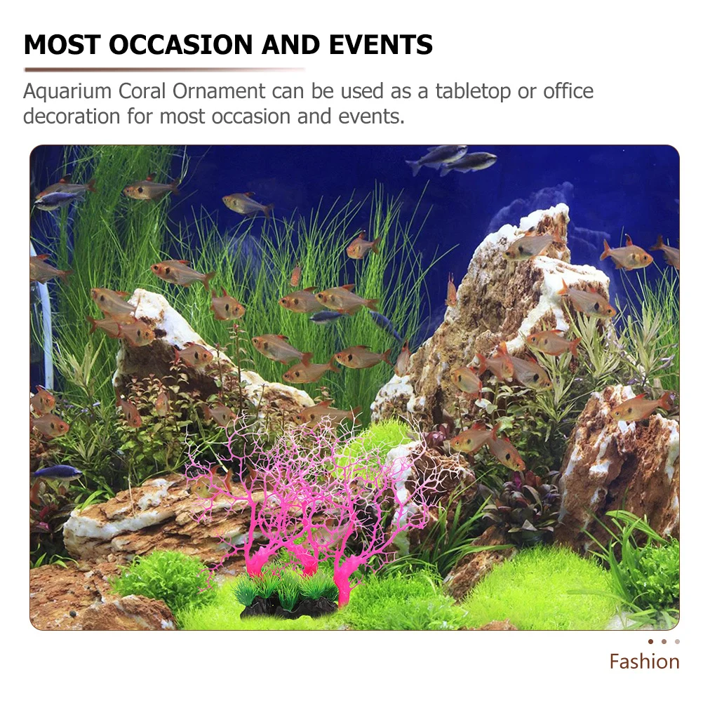 

2Pcs Simulation Coral Tree Decoration Artificial Aquarium Ornament Fish Tank Landscaping Coral Decor Aquarium Decoration