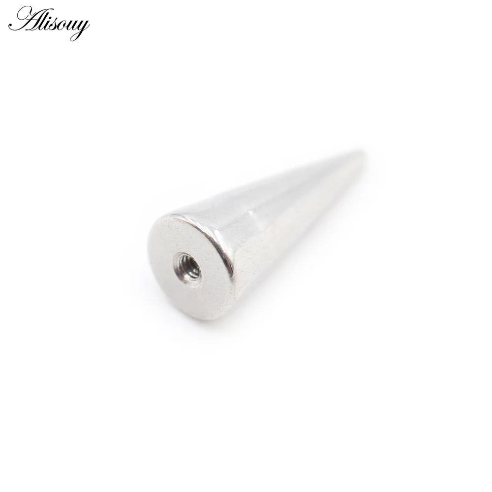 10 Stück Edelstahl-Ersatzkegel-Spikes mit Innengewinde für Lippen-Labret-Ring, Ohrstecker, Piercing, Körperschmuck – Detail 10