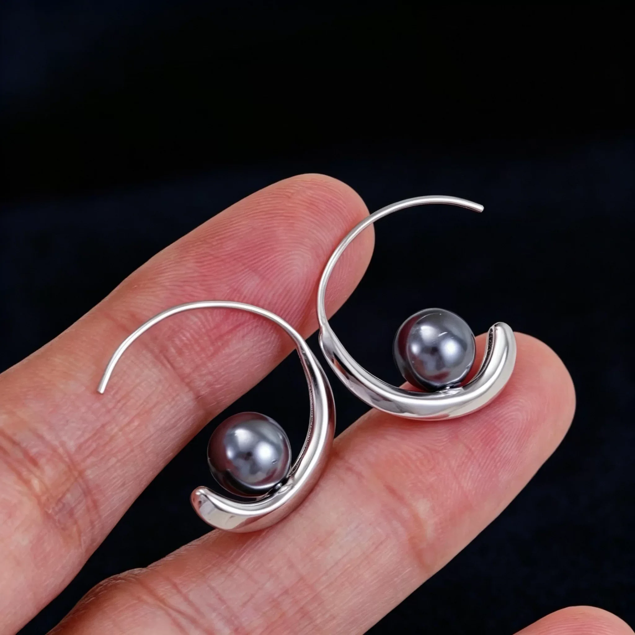 49 S925 sterling silver light luxury minimalist vintage elegant temperament pearl earrings with ear hook and ear jewelry 6