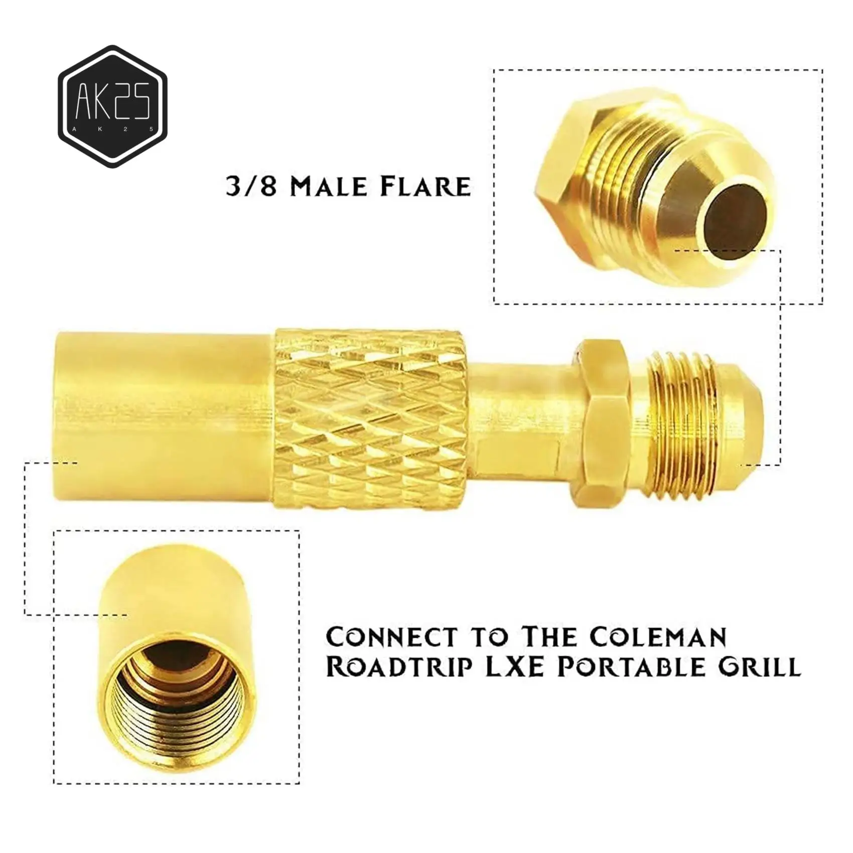 

AK25-5Ft Propane Adapter Hose And Regulator Replacement Kit For Roadtrip Grills,QCC1 Low-Pressure Propane Adapter