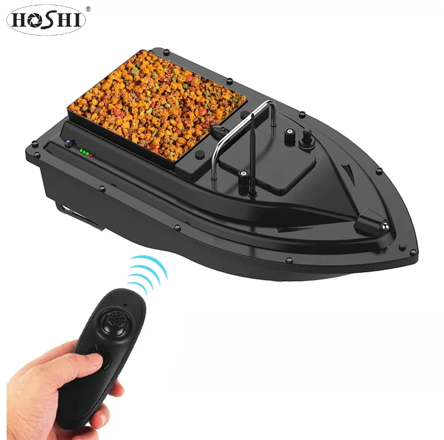 2022 HOSHI D16 Wireless Dual-motor Fishing Feeder Device RC Fishing Bait Boat 3 Night Lights Intelligent RC Boat 500m