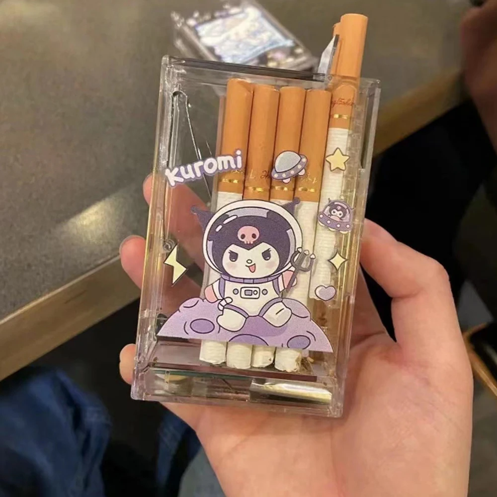 MINISO Kuromi 2 in 1 Lighter Cigarette Case Anime Cartoon Cigarette Boxes With USB Lighter Waterproof Charging Lighter Gifts