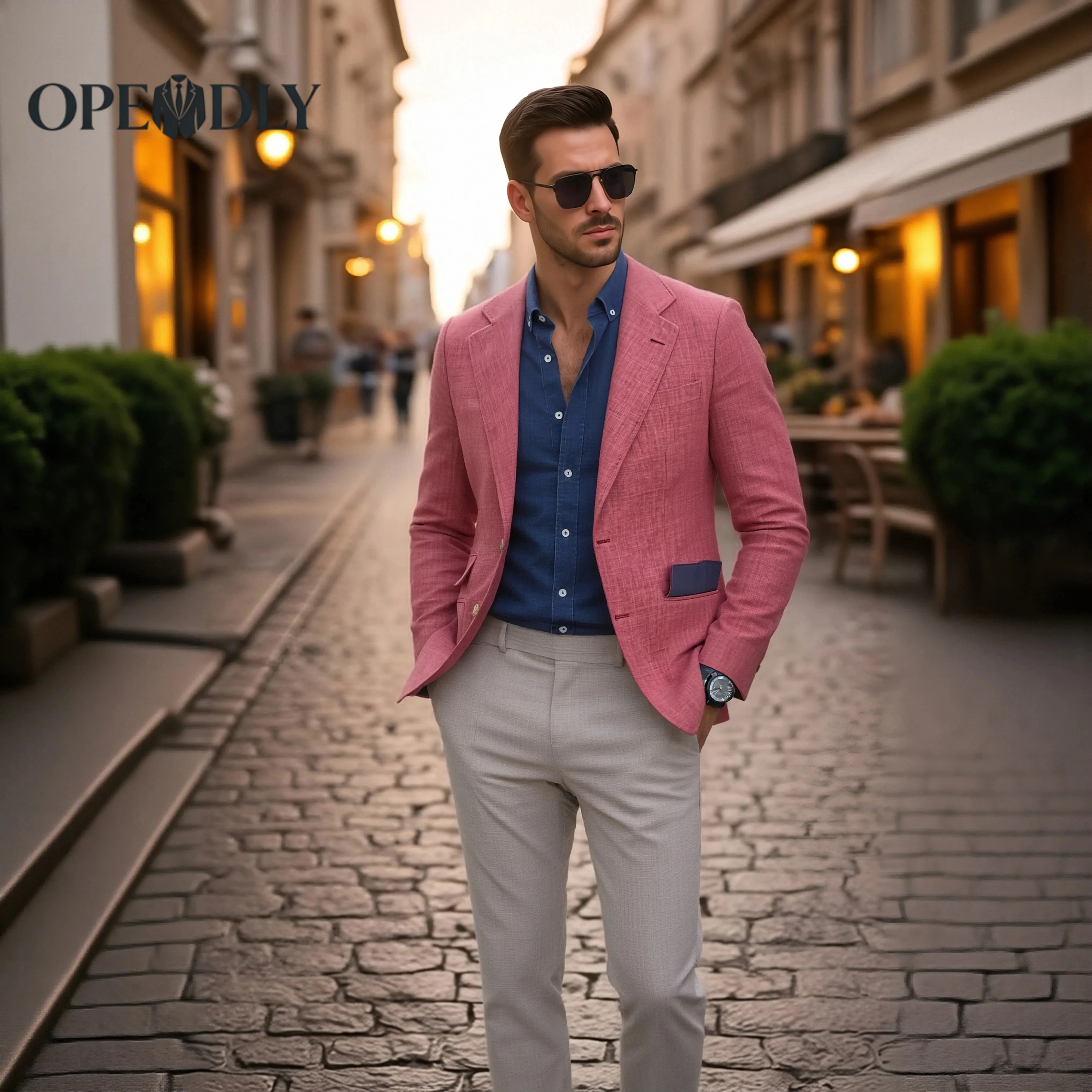 

Custom Tailored Mens 3 Piece Slim Fit Tuxedo Suit Set for Wedding Groom and Groomsmen Formal Attire Blazer Vest Dress Pants
