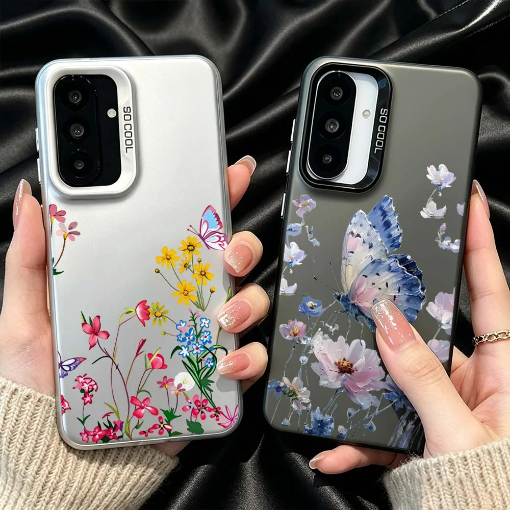 Cartoon Flower Butterfly For Samsung Galaxy Note 20 A73 A72 A71 A56 A55 A54 A53 A52 A51 A50 A36 A35 A33 A32 A34 A31 Phone Case