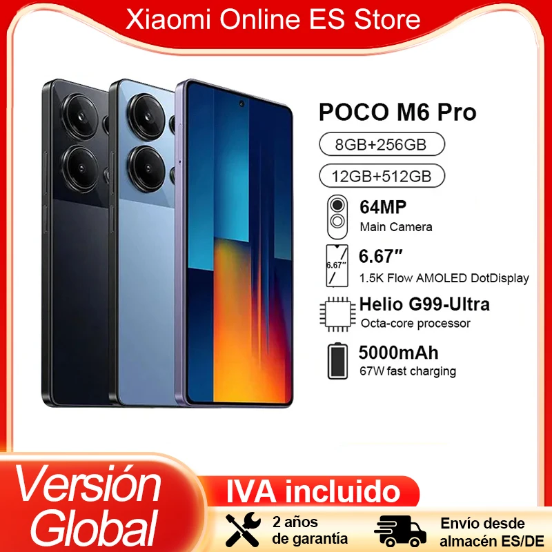 Xiaomi POCO M6 Pro Global Version Helio G99-Ultra 67W Turbo Charging 64MP Triple Camera With OIS 120Hz AMOLED 5100mAh Battery