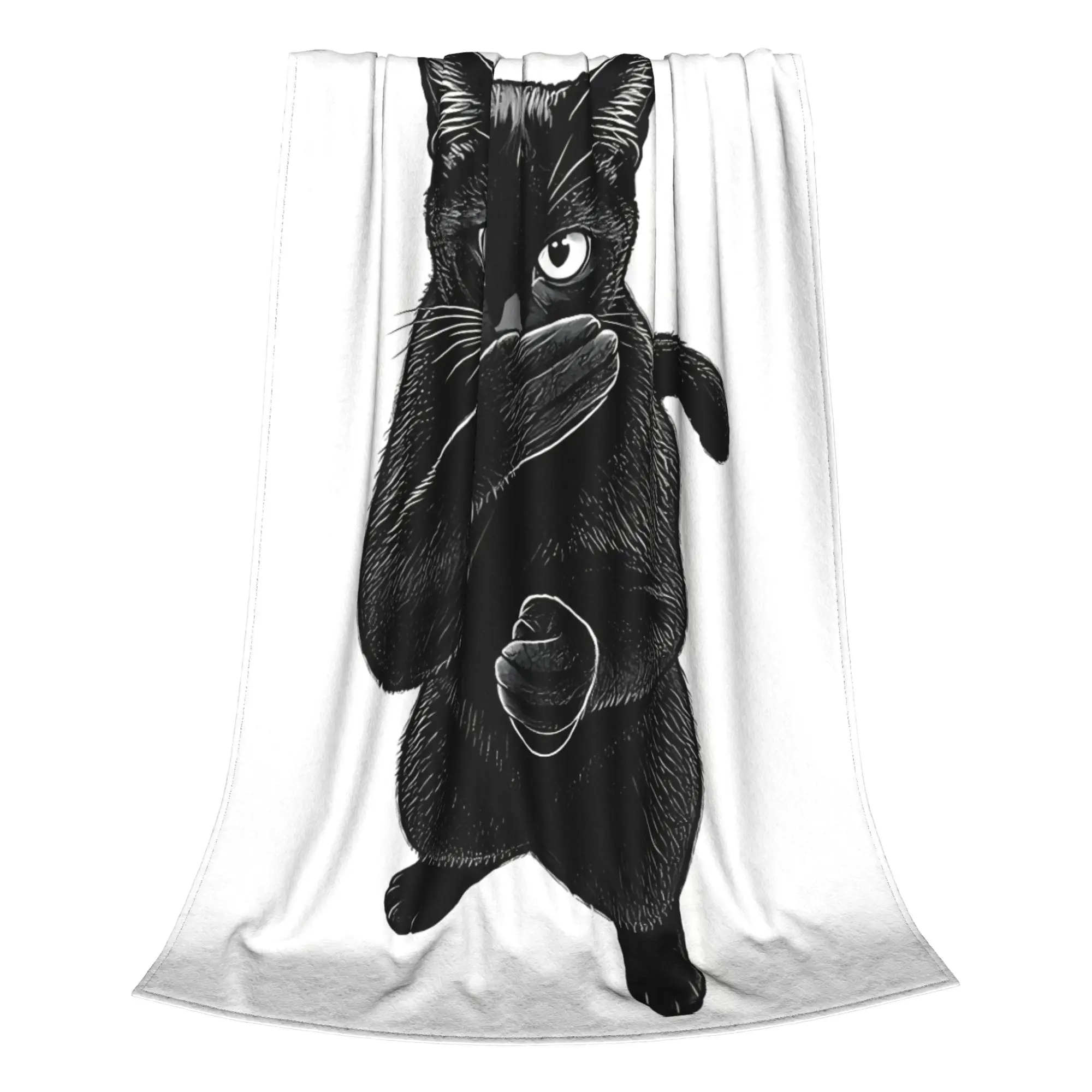 1PC Home Cute Room Decor Clapping Cat Meme Blanket Throw Blanket Cat meme Novelty Warm Blanket All Season