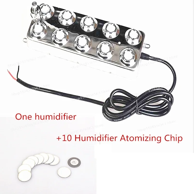 DC 48V Industrial 10-Head Ultrasonic Mist Maker - High-Output Fogger for Fountain, Pond & Greenhouse Humidification​