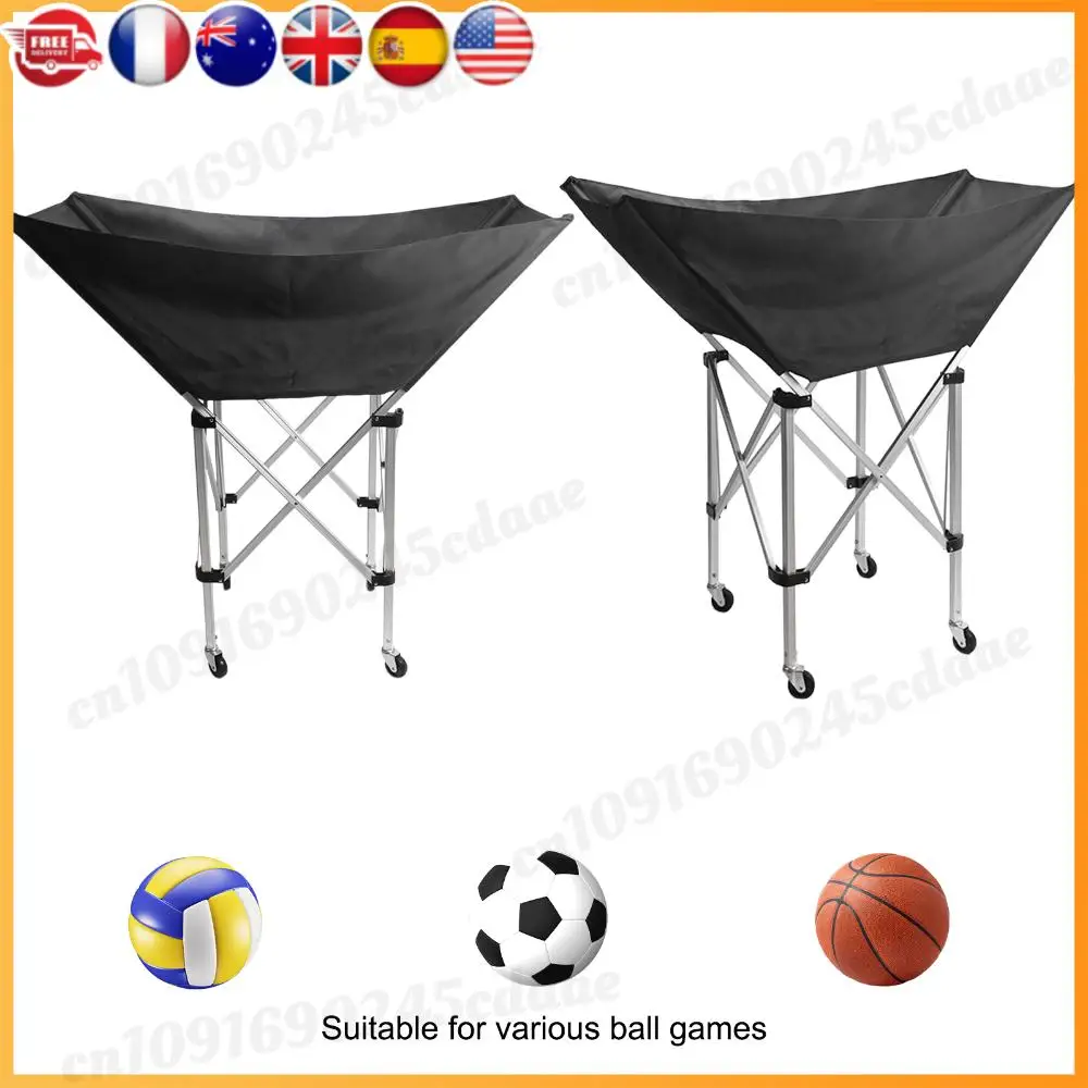 

Складная тележка для мячей-гамака с сумкой для переноски, волейбольное тренировочное оборудование, держатель для мячей для удобного хранения и транспорта