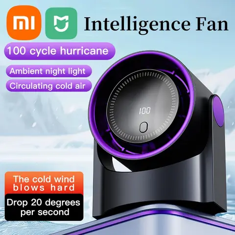 Xiaomi 스마트 전기 팬 100 속도 Bladeless 팬 USB 충전 데스크탑 자동 벽걸이 형 에어컨 사무실 실내 캠핑