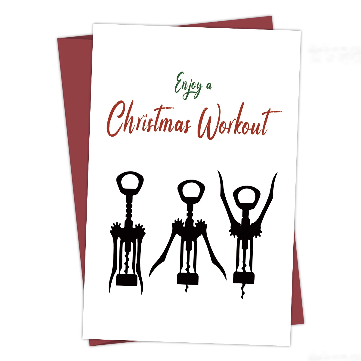 Lustige Weihnachtsgrußkarte mit Umschlag, genießen Sie ein Weihnachtstraining, Weihnachtskarte für Mama, Papa, Weihnachtsgeschenkkarten für Freunde