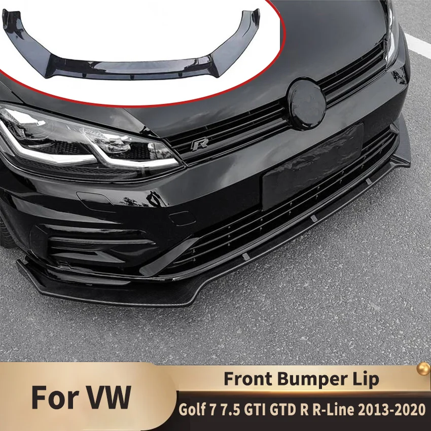 

Car Front Bumper Splitter Body Kit Spoiler for VW Golf 7 7.5 GTI GTD R R-Line 2013-2020 Facelift Diffuser Guard Auto Accessories
