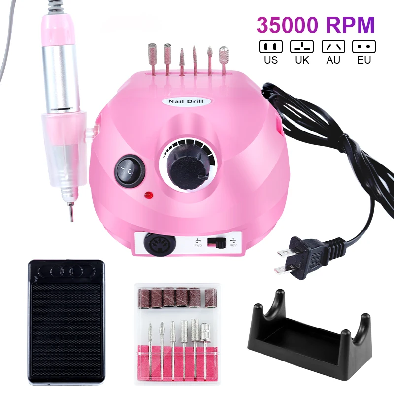 

35000RPM Electric Nail Drill Professional Manicure Machine Nail Sander Set Nail Drill Bit Portable Nail Salon Polisher Equipment