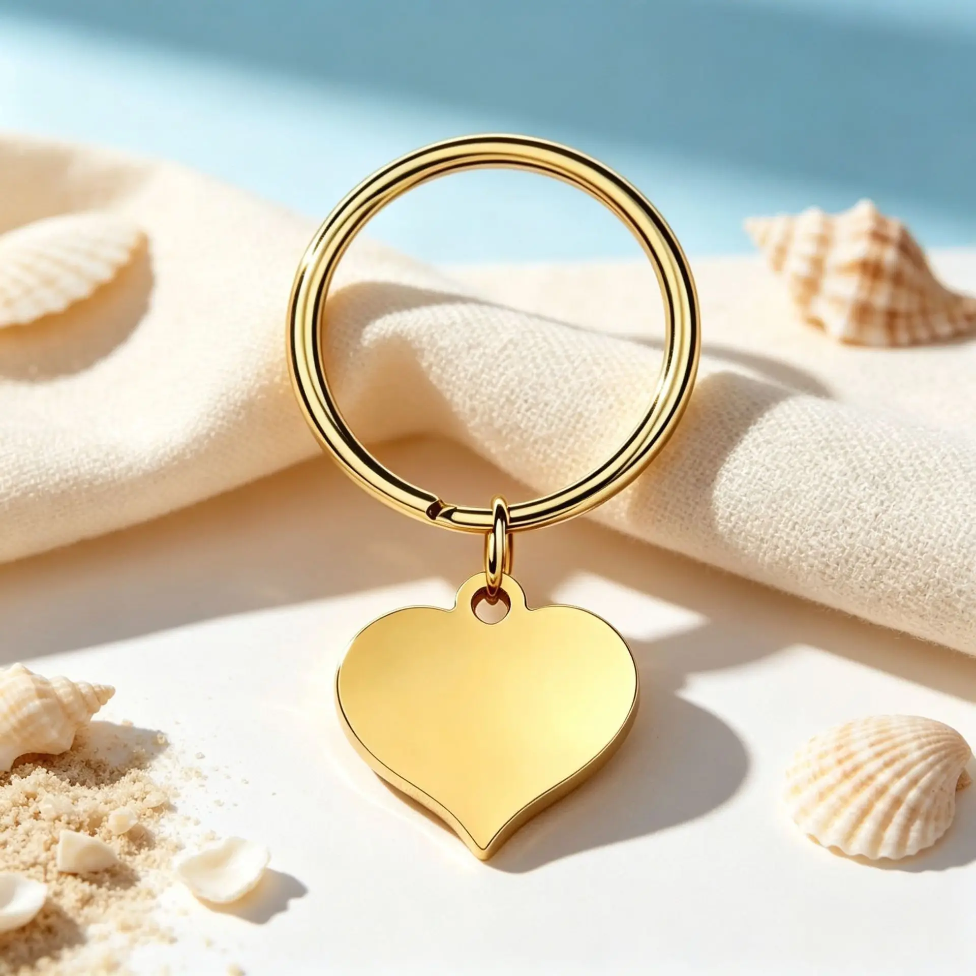 Fnixtar 10pcs Stainless Steel Heart Love Pendant Keychain Lover Friend Bag Key Holder Accessories Wholesale