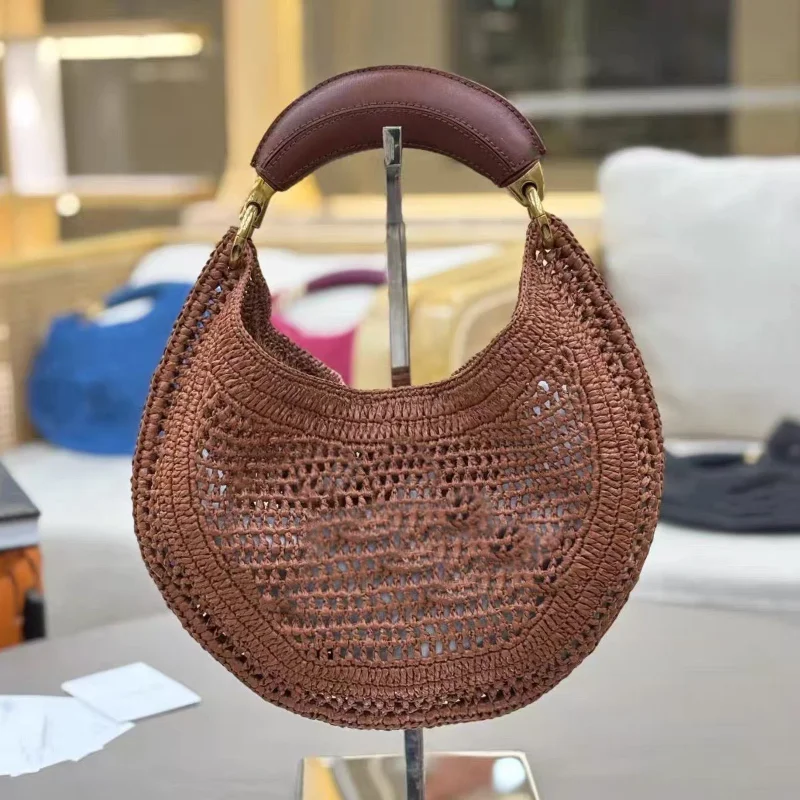 

Luxury Retro Woven Holiday Tote For Women Fashion Designer Bag European American Popular Straw Handbag Versatile Casual Clutch