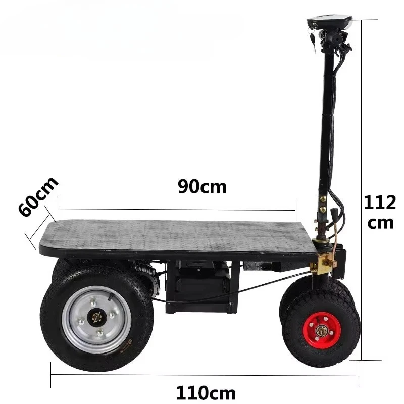 Best-selling 750kg 1000kg electric trolley flat logistics picking truck brick transportation trolley foldable