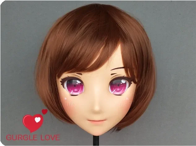 (DM135) Female Sweet Girl Resin Half Head Kigurumi Mask With BJD Cosplay Japanese Anime Role Lolita Mask Crossdressing