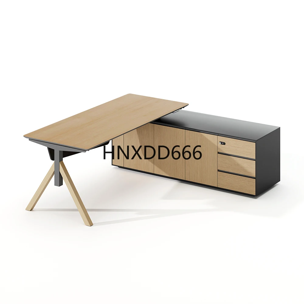

Modern Luxury MFC L-Shaped Executive Desk New Manager CEO Table for Office Furniture