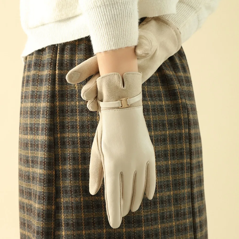 2024 Touchable Screen Winter Gloves Full Finger Waterproof Touch Screen Gloves Warm Driving Mittens Outdoor Sports
